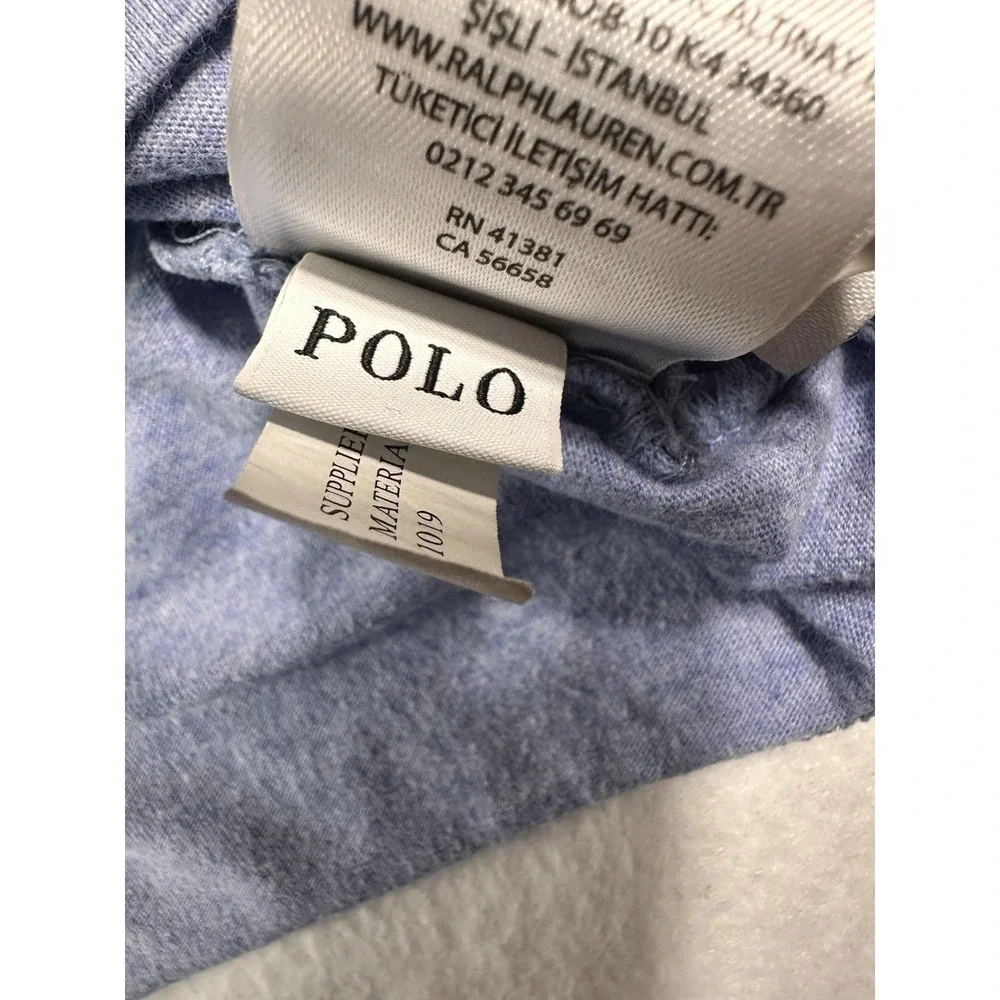 Polo Ralph Lauren Men Small Blue Heather V-Neck T-Shirt Pony Logo Cotton Tee S